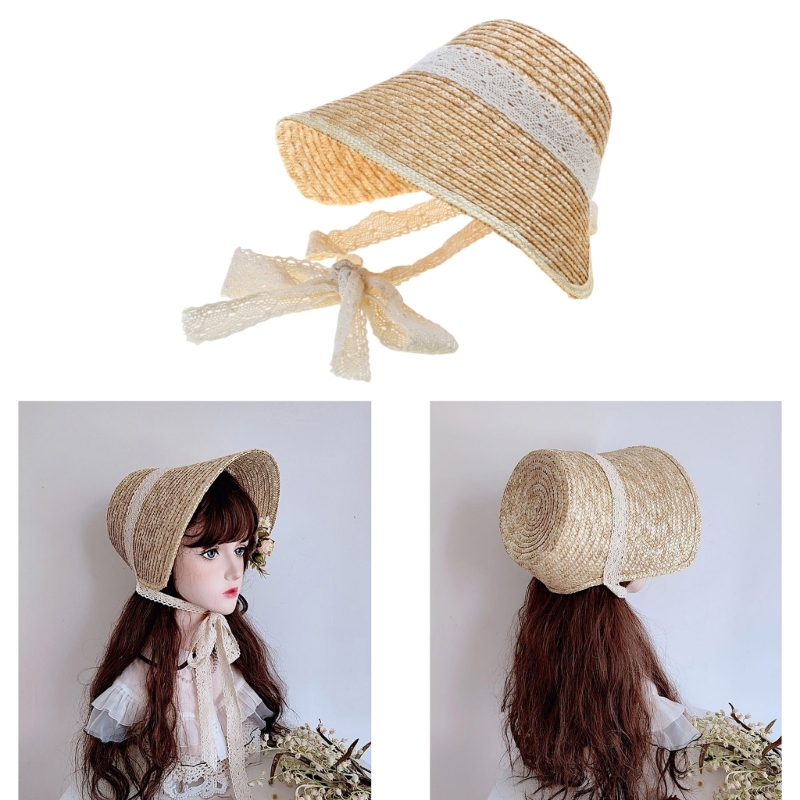 Süßes Mädchen Sonne LolitaStyl – Bucket Hat Straw Bewertung und Preis