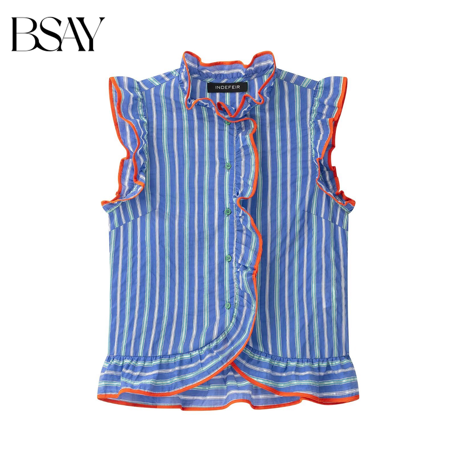 BSAY Damen-Bluse, bunt, gestre – Shirt Camp Collar Bewertung und Preis