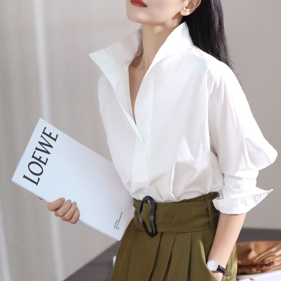 Frühherbst 2023 Damen-Oberteil – Shirt Camp Collar Bewertung und Preis