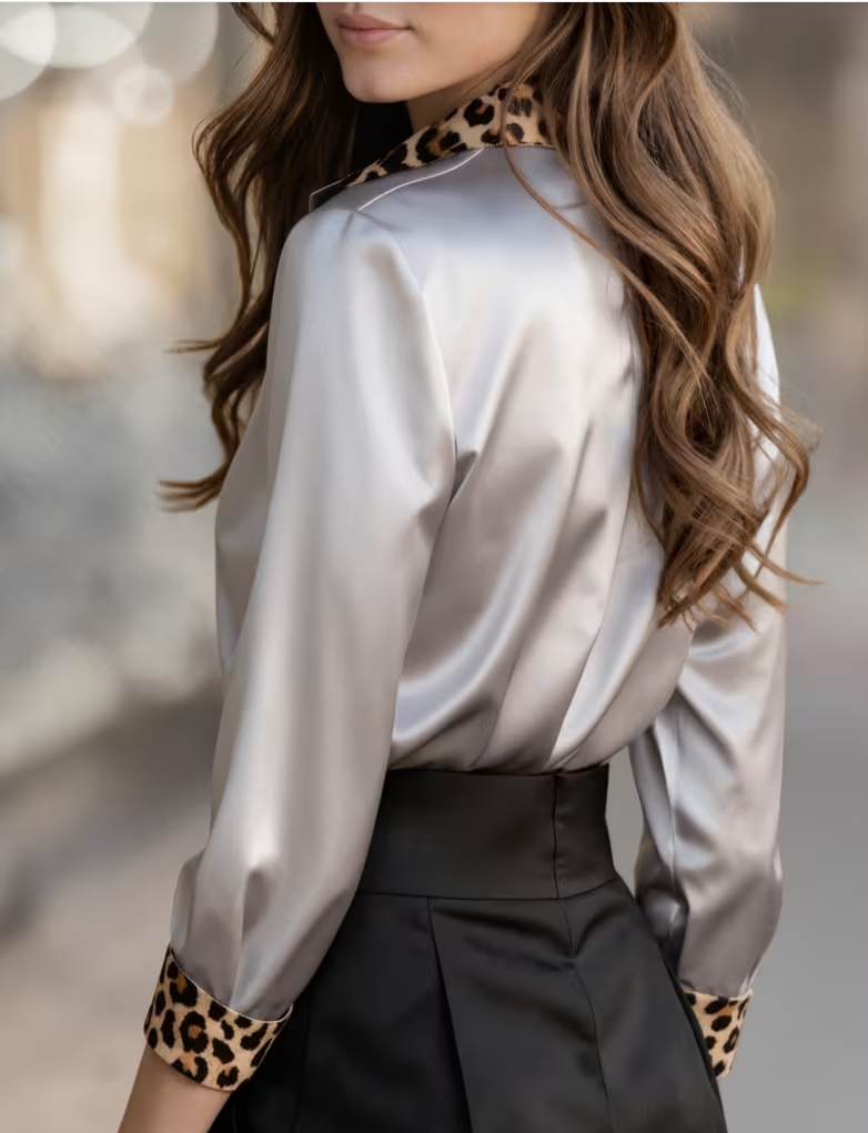Elegantes, langärmliges Button – Shirt Camp Collar Bewertung und Preis